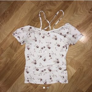 Floral Crop Top with Cross-back Straps